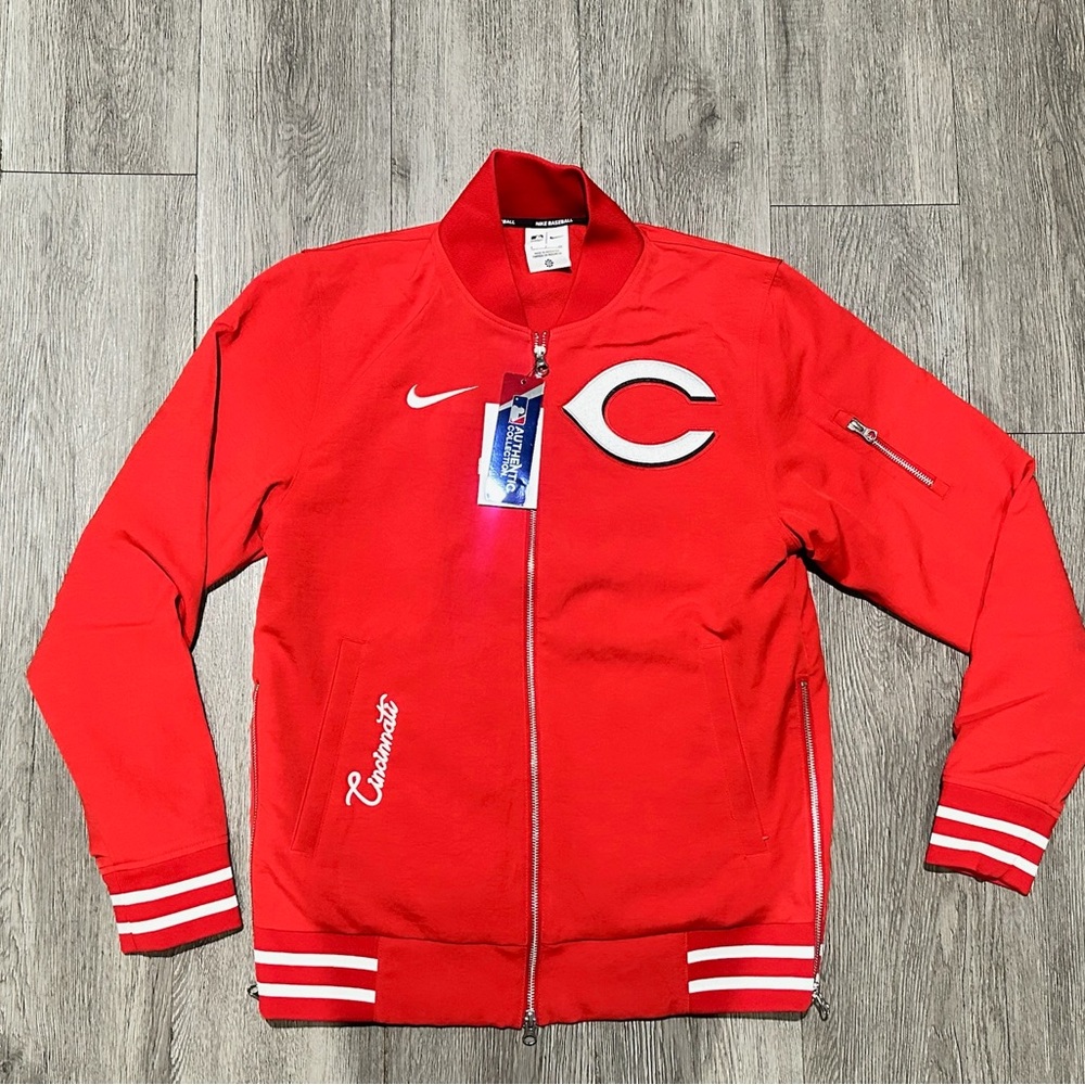 NIKE MLB AUTHENTIC COLLECTION CINCINNATI REDS VARSITY JACKET 
SMALL NEW $175